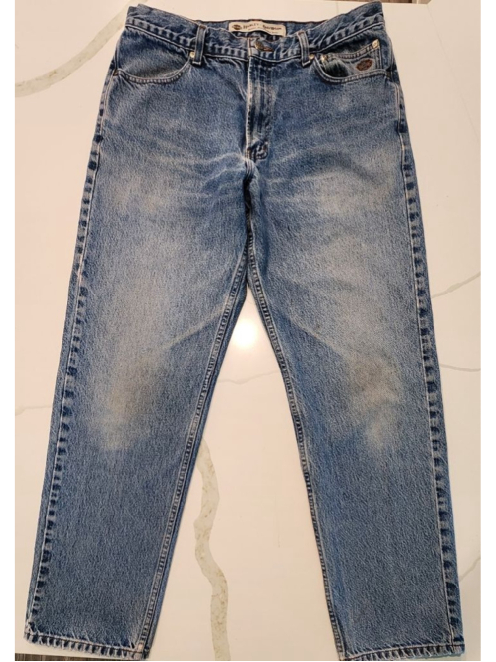 Harley-Davidson MotorClothes Men’s Jeans 35x32 Medium Wash Straight Biker Denim